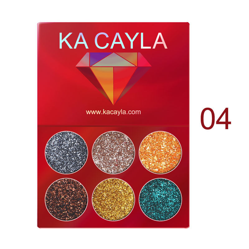 Creative 6 Colors Diamond Sequin Eyeshadow Palette