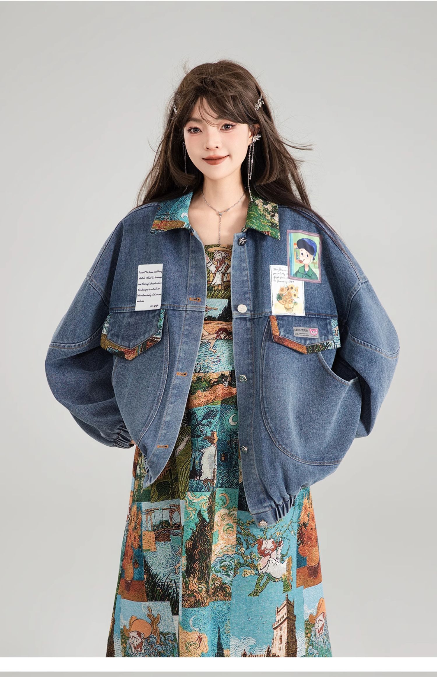 Artistic Denim Jacket For Women - Essentially Faith
