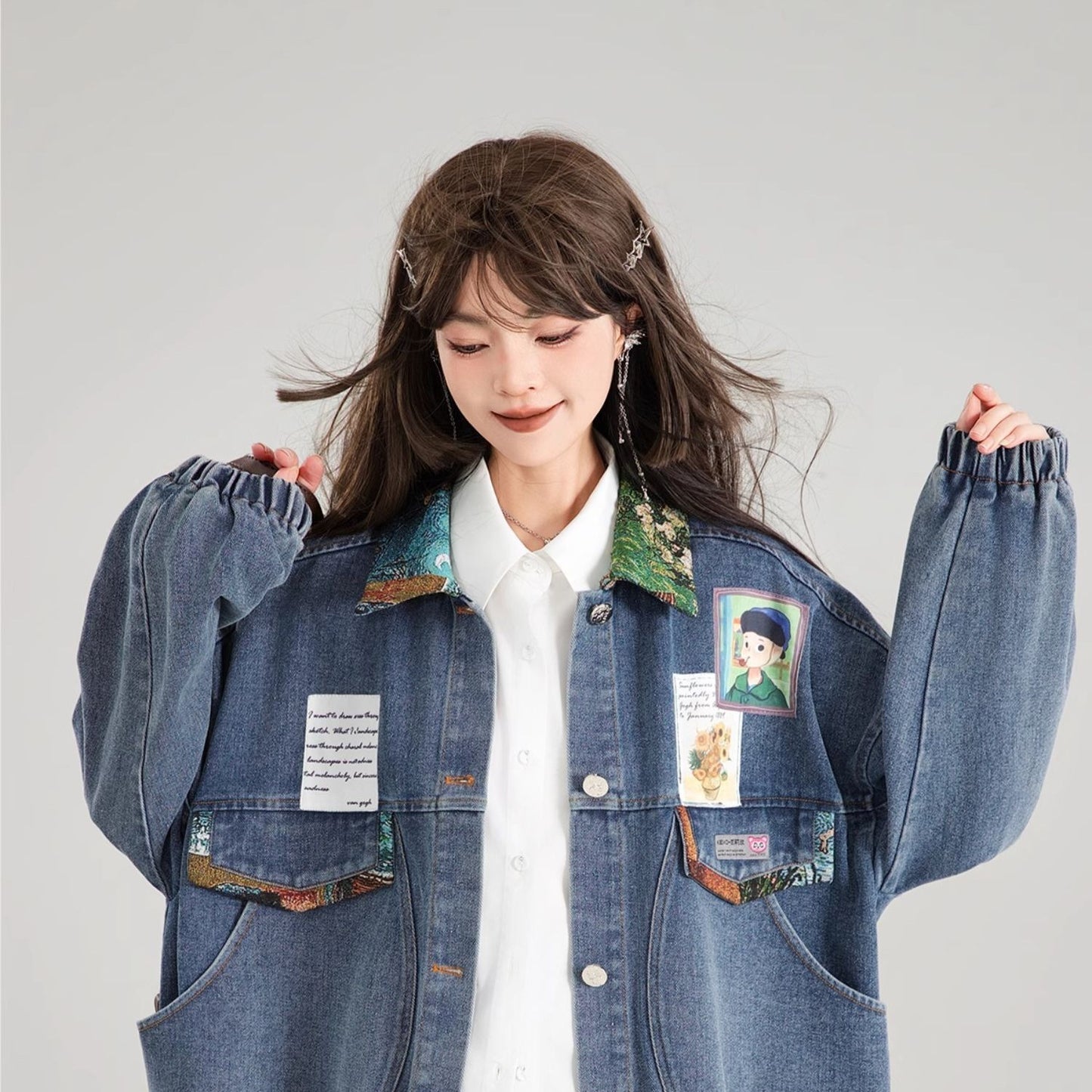 Artistic Denim Jacket For Women - Essentially Faith