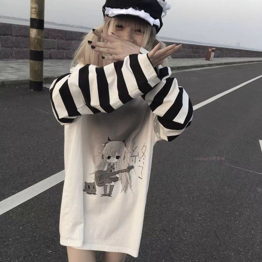 Autumn Winter Y2K Subculture Tshirt Long Sleeve Tops - Essentially Faith
